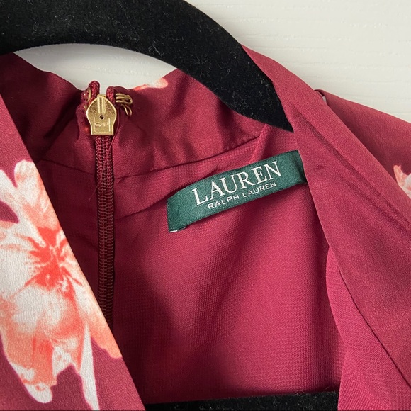 Ralph Lauren Maroon Floral Dress - Picture 3 of 4